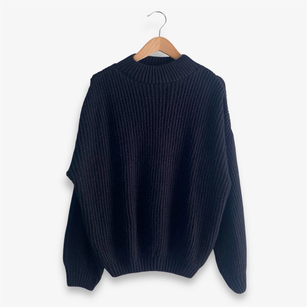 PrettyLittleThing Women’s Cable Knit Sweater Black Small